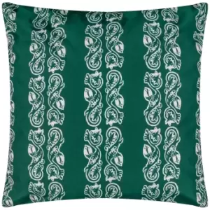 image of Paoletti Kalindi Stripe Large Outdoor Cushion Teal (Green)