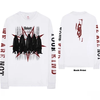 Image of Slipknot - Shrouded Group Unisex Large Long Sleeved T-Shirt - White