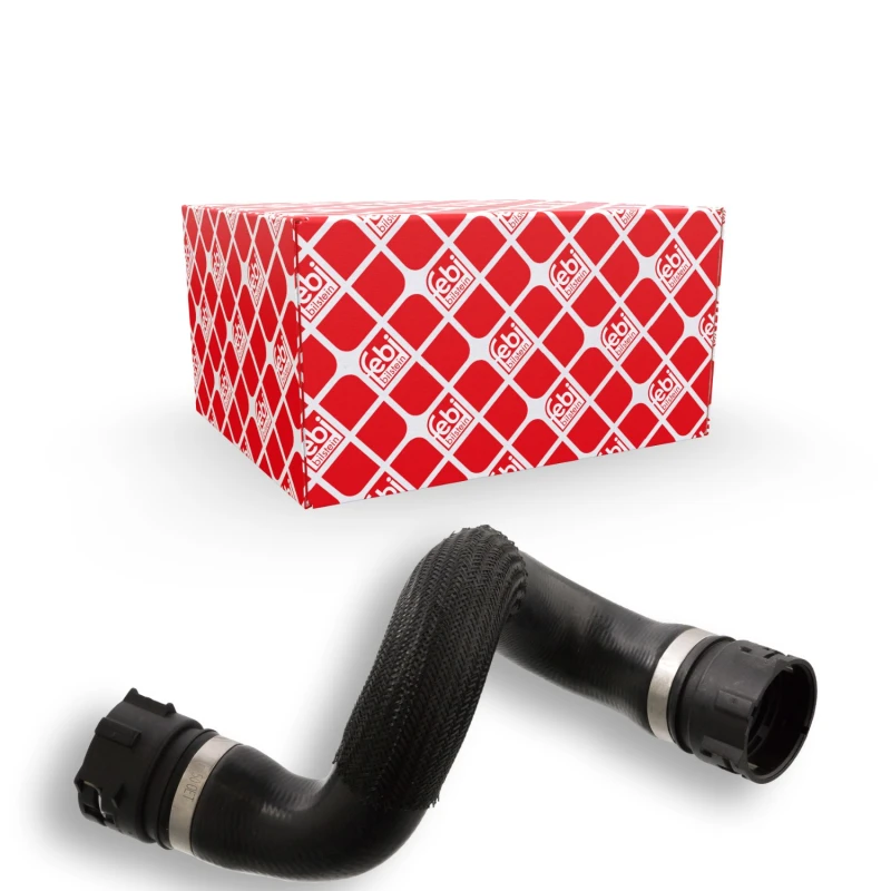 Image of FEBI BILSTEIN 103702 Radiator Hose EPDM (ethylene propylene diene Monomer (M-class) rubber), Upper Right, with quick couplers EPDM (ethylene propylene