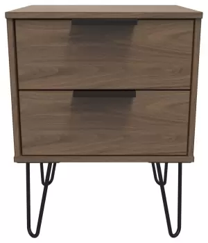 Image of Verona 2 Drawer Bedside Table - Walnut Effect