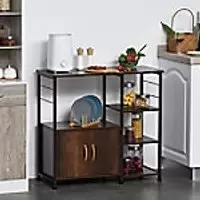 Image of Homcom Industrial Storage Cupboard Rack Black, Brown