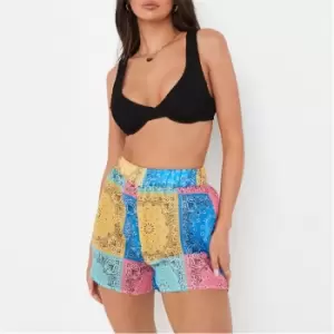 image of Missguided Paisley Print Beach Cover Up Floaty Shorts - Multi