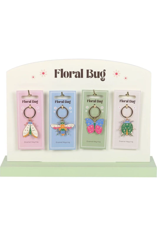 Image of Something Different Something Different Floral Bug Keyring Set (Pack of 24) Multi One Size Unisex 5063703685443