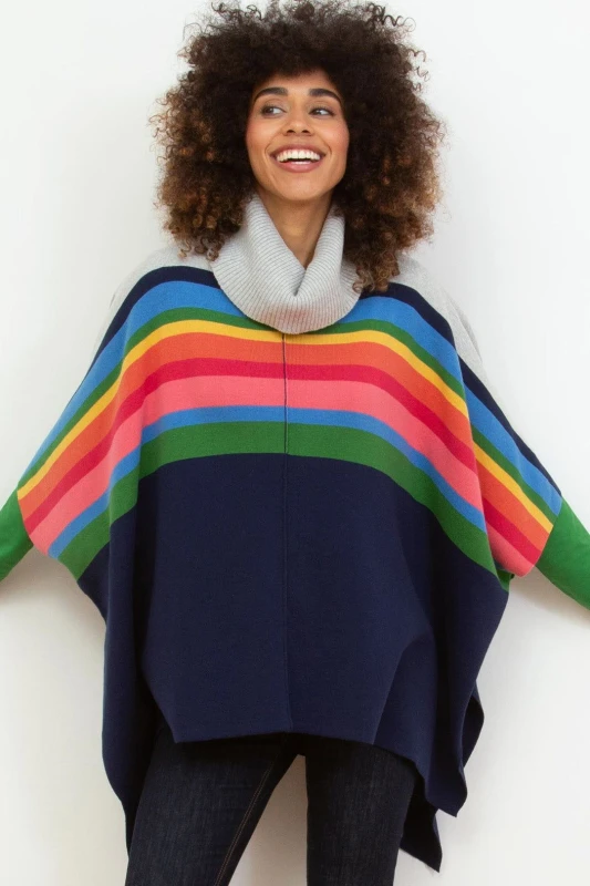 Image of Kite Womens Poole Knit Poncho Multicolor Female One Size