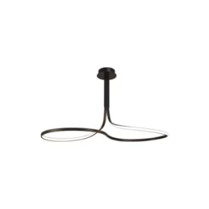 Image of Nur XL Semi Flush Ceiling 50W LED 2800K, 3900lm, Dimmable Frosted Acrylic, Brown Oxide