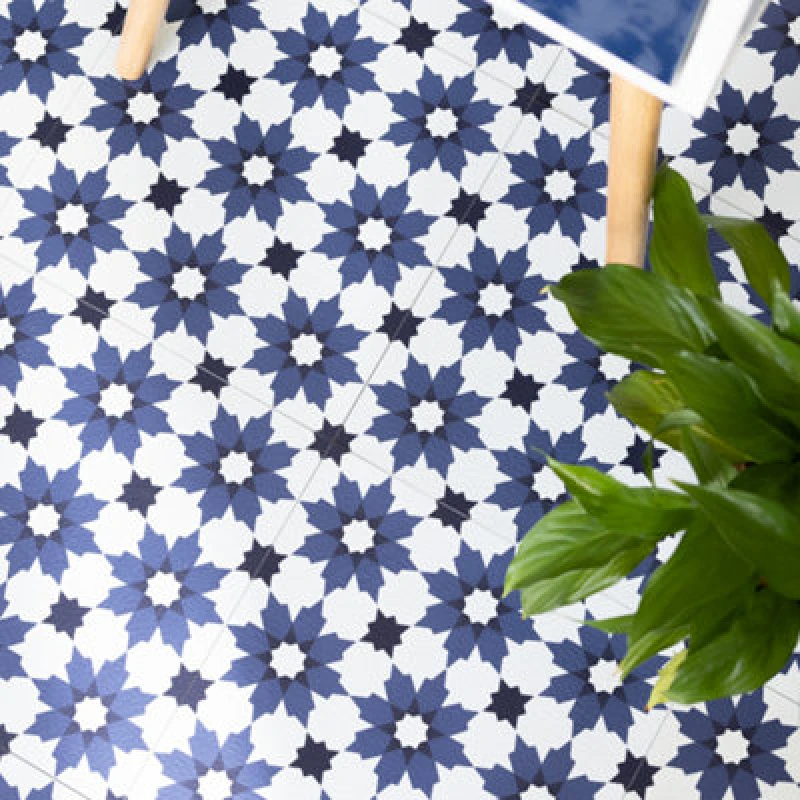Image of Fine Decor Floor Pops Zellige Self Adhesive Vinyl Floor Tiles Pack Of 20 (1.86Sqm)