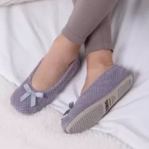 Image of totes Isotoner Popcorn Ladies Ballet Slippers Grey