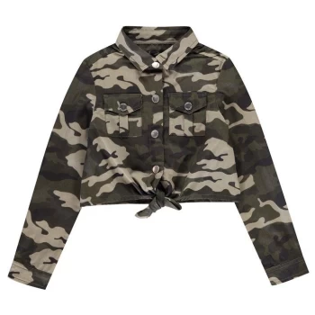 Image of Firetrap Cargo Shirt Junior Girls - CAMO AOP
