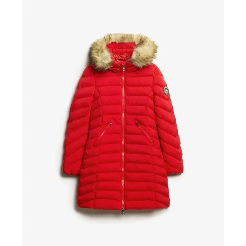 Image of Superdry Fuji Mid Ld51 Puffer Jackets - Heavyweight 8 (XS) Red 60443708310