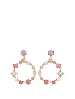 image of Mood Rose Gold Crystal Mixed Stone Pastel Mini Drop Earrings