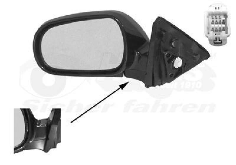 Image of VAN WEZEL Wing mirror VAN WEZEL 2527805