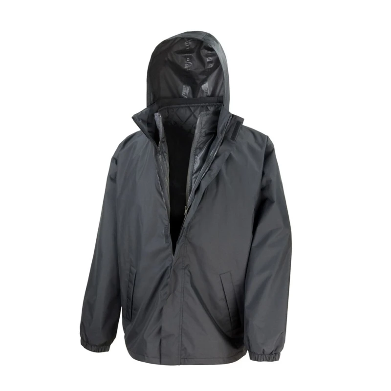 Image of Result Result Men Core 3-in-1 Jacket With Quilted Bodywarmer Jacket in Black Size: X-Small Black XS Male 5055747662238
