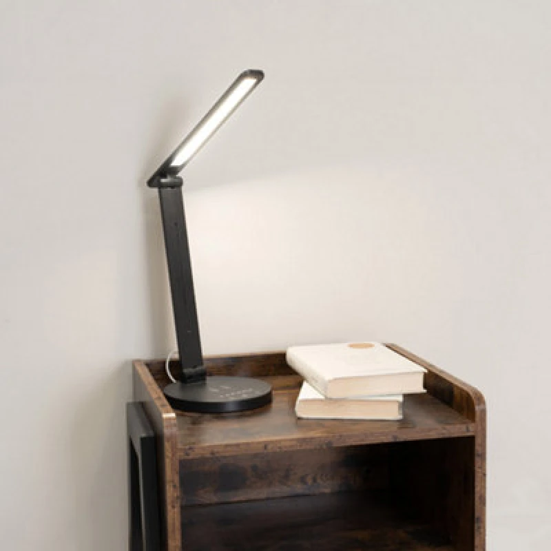 Image of ValueLights Kiko Black Dimmable LED Wireless Charger Desk Lamp Black