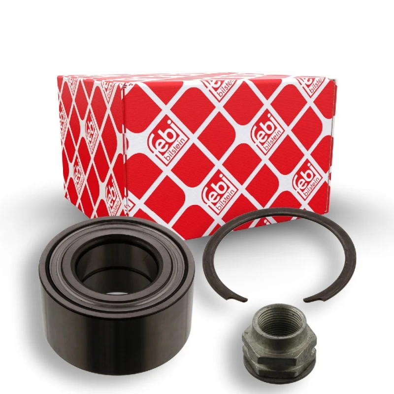 Image of FEBI BILSTEIN 37015 Wheel bearing kit with axle nut, Front Axle Right, with nut Wheel Bearing Kit (654)