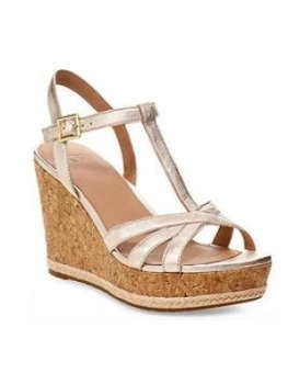 image of UGG Melissa Wedge Sandal - Gold, Size 3, Women