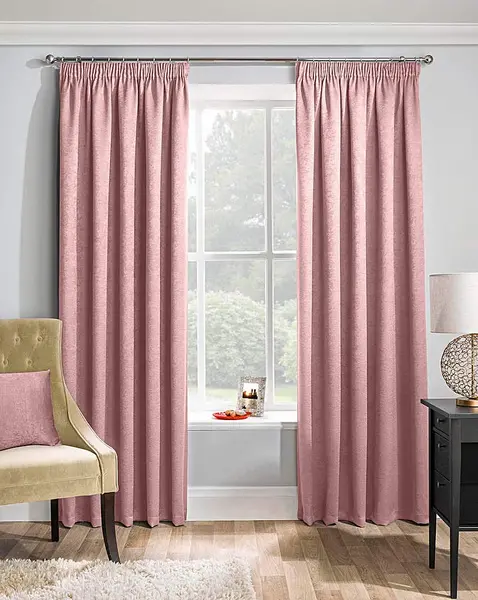 image of JD Williams Matrix Pencil Pleat Curtain Blush 167 x 137cm MN15419