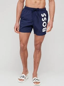 Image of BOSS Octopus Swim Shorts - Navy, Size L, Men