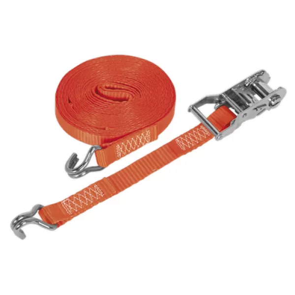 Image of Sealey TD1506J Ratchet Tie Down 25mm x 6mtr Polyester Webbing 1500kg Load Test