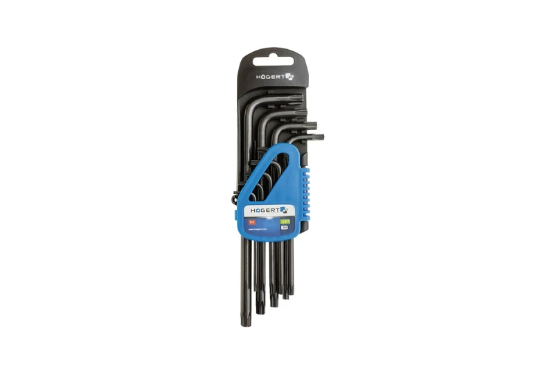 Image of Hogert Technik HT1W816 Angled Screwdriver Set Spanner Size: T50, Number of tools: 9 Angled Screwdriver Set (6627)