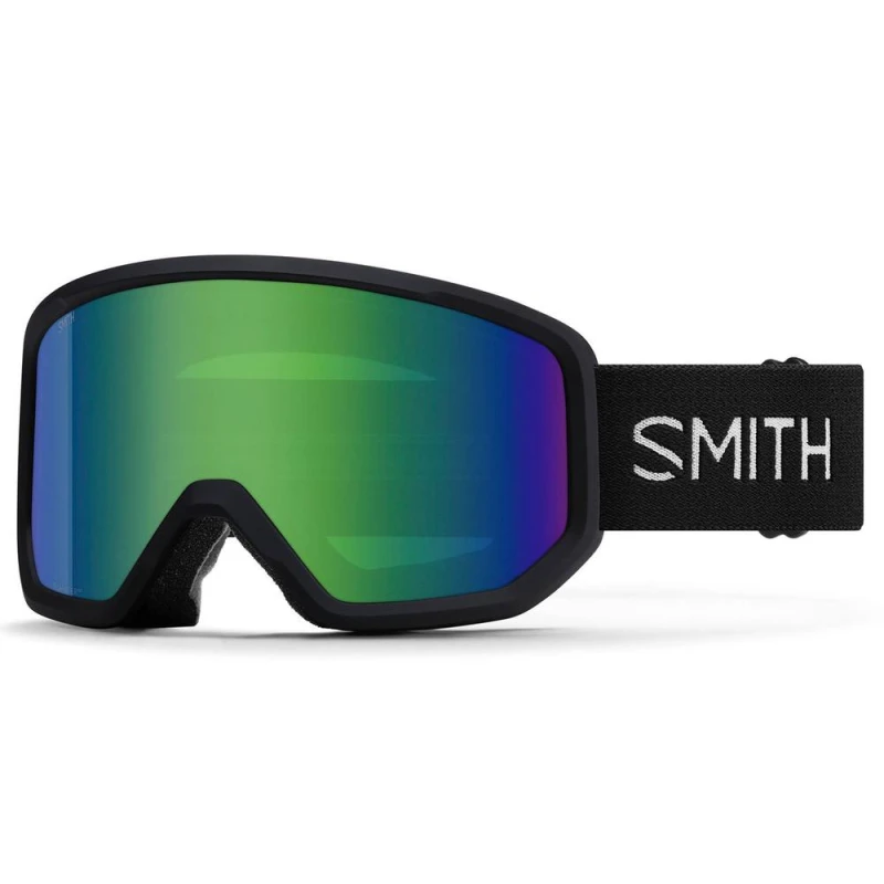 Image of Smith Transfer 0JX C5 Black Green Sol-X Mirror Ski Goggles Black Unisex