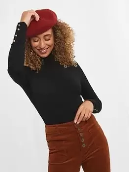 Image of Joe Browns Jersey Roll Neck Top -black, Black, Size 10, Women