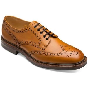 Image of Loake Mens Chester Brogue Shoes Tan Burnished Calf Leather 9.5