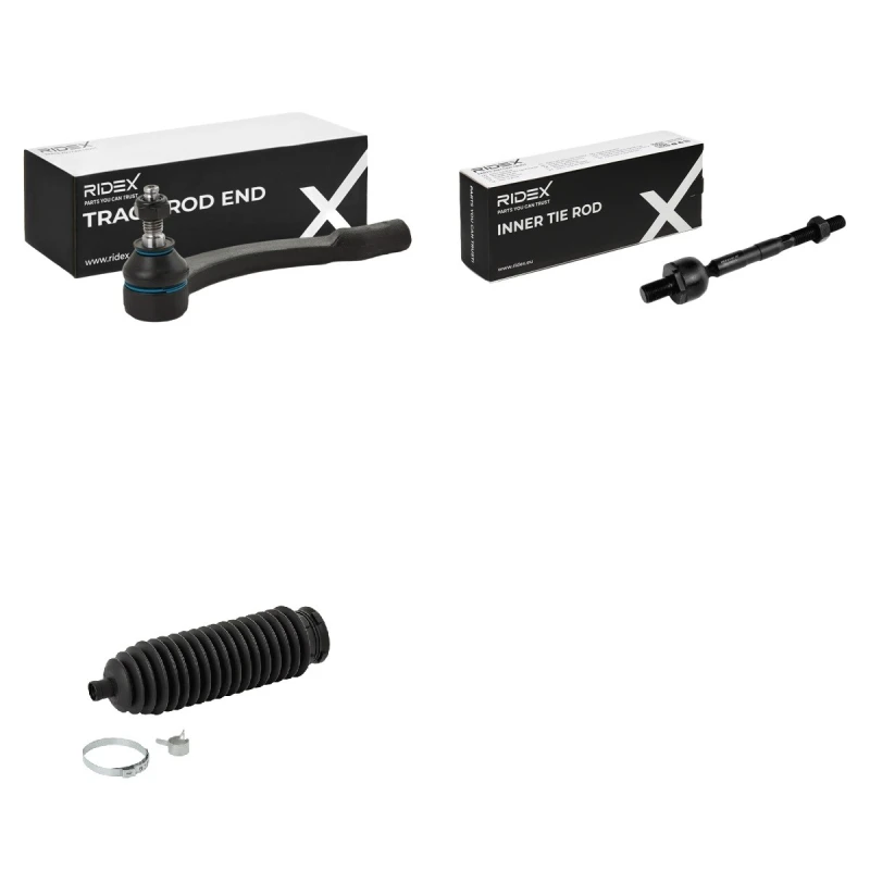 Image of RIDEX 284R0500 Tie Rod Front Axle Right, with fastening/mounting material Rod Assembly (284)