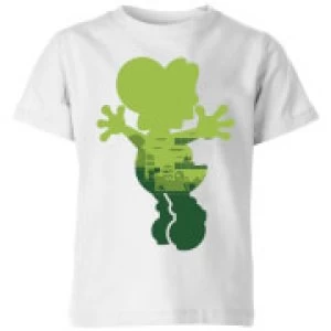 Image of Nintendo Super Mario Yoshi Silhouette Kid's T-Shirt - White - 11-12 Years