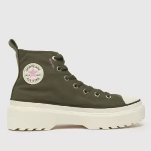 image of Converse Khaki All Star Lugged Lift Girls Youth Trainers