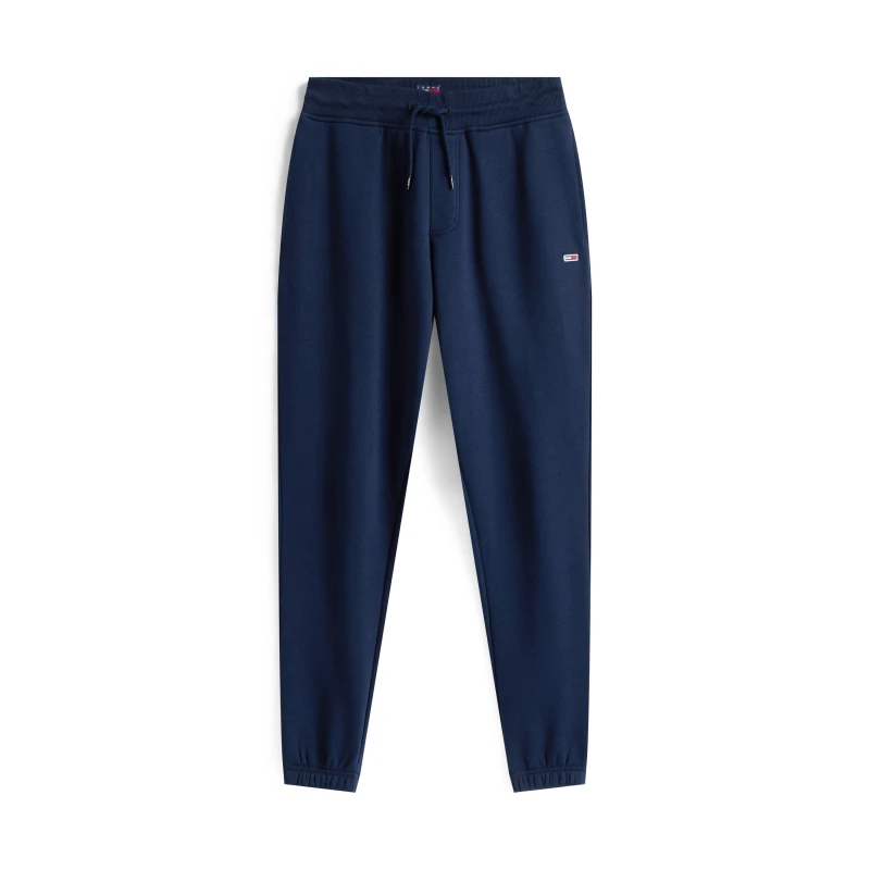 Image of Tommy Jeans Mens TJ Flag Slim Closed Hem Fleece Joggers Dark Navy C1G male XL