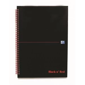 image of Black n Red A4 90gm2 140 Pages Ruled and A Z Indexed Wirebound Notebook Pack of 5