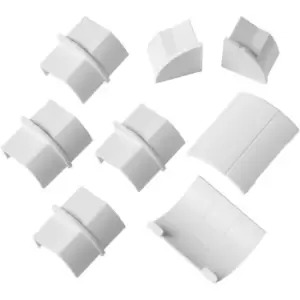 Image of D-Line Quadrant Decorative Trunking Clip Over 8 Piece Accessory Multipack 22mm x 22mm White