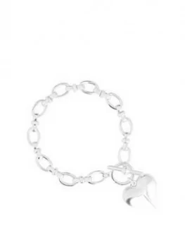 image of Mood Silver Plated Molten Heart T-Bar Bracelet