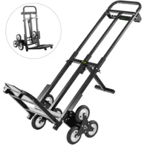 image of VEVOR Stair Climbing Cart 460lbs Capacity, Portable Folding Trolley with 6 Wheels, Stair Climber Hand Truck With Adjustable Handle For Pulling, All Te