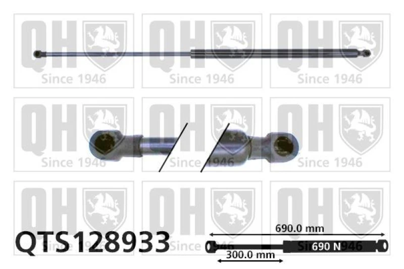Image of QUINTON HAZELL Tailgate strut QUINTON HAZELL QTS128933