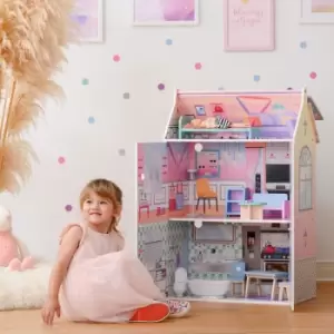Image of Olivia's Little World - Glasshouse Kids 12' Doll House & 10 Accessories for 3.5' Dolls Multi TD-12518D
