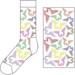 image of Paul McCartney - Wings Logos Unisex UK Size 7 - 11 Ankle Socks - White