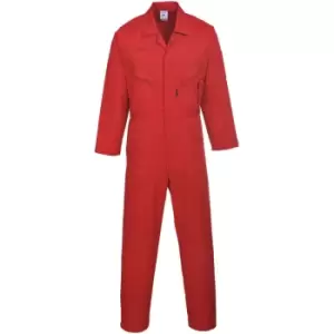 Image of Mens Liverpool-zip Workwear Coverall (Pack of 2) (Medium x Regular) (Red) - Red - Portwest