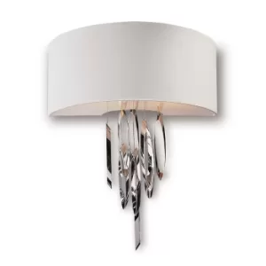 Image of Domo Flush Semi Circle Wall Light Chrome with Costume Chain