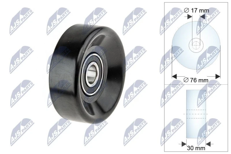 Image of NTY Deflection / guide pulley, V-ribbed belt NTY RRK-CH-000