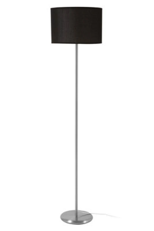 Image of Premier Housewares Sleek Stainles Steel Stand Of Our Floor Lamp, Versatile Livingroom Lamp, Contemporary Tall Bedroom Lamp Black