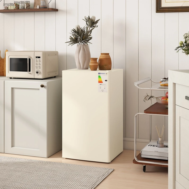 Image of HOMCOM HOMCOM 91L Freestanding Under Counter Fridge Beige Beige One Size Unisex 5063603051140