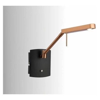 image of Phuket wall light 1 bulb 7W LED 3000K, 600lm, copper / anthracite