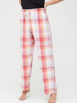Image of Pour Moi Cotton Check Paperbag Trousers - Multi, Size 8, Women