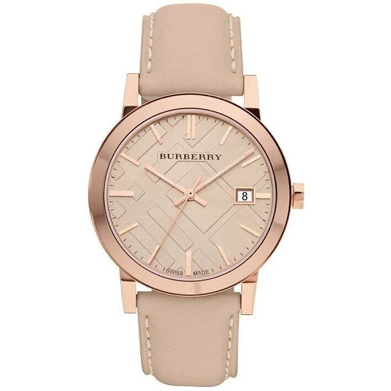 Image of Burberry BU9014 Tan Dial Leather Strap Womens Watch