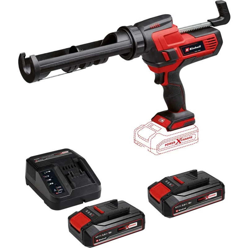 Image of Einhell TE-SG 18/10 18v Cordless Caulking Gun 2 x 2.5ah Li-ion Battery Charger No Case TE-SG 18/10