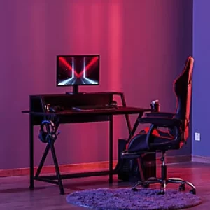 Image of Homcom Gaming Desk Steel Black 600 x 900 mm