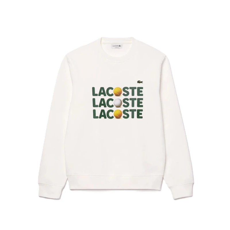 Image of Lacoste Mens Logo Crew Neck Jumper Flour male XS