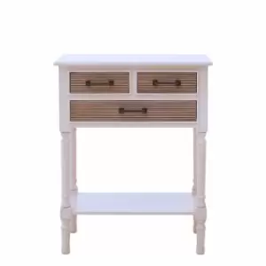 Image of Interiors By Ph Console Table 3 Drawers Pearl White / Sahara