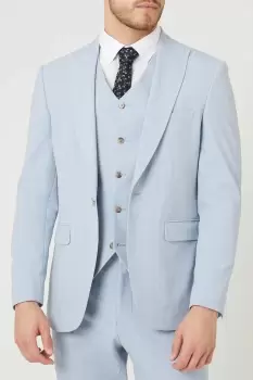 image of Mens Tailored Fit Pale Blue End On End Suit Jacket